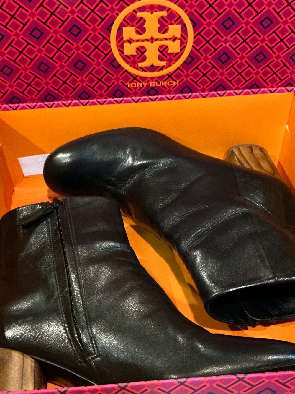 Tory Burch Black Leather Ankle Boots